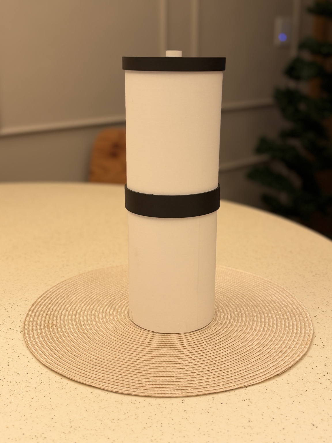 Peça cilíndrica clara impressa em 3D